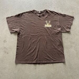 Vintage Y2K Buck Wear Shirt Size XXL Brown Funny Deer Joke Parody